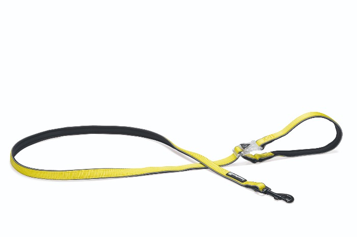 Beeztees safety gear Parinca Premium LED Nylon hondenriem geel 150x2