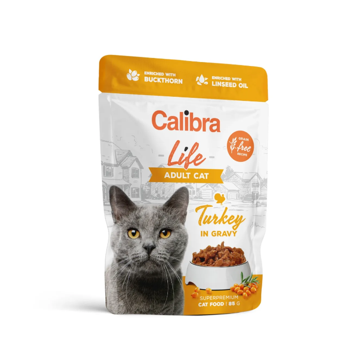Calibra Life Cat Adult Kalkoen maaltijdzakjes kat 28 x 85 gram