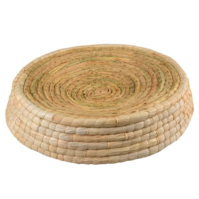 Duvo+ maisblad poef siesta crème beige 45x45x7