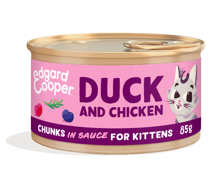 Edgard & Cooper eend en kip kitten natvoer blikje 85gr
