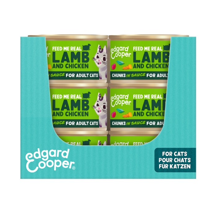 Edgard & Cooper lam en kip kat natvoer blikjes 18 x 85gr