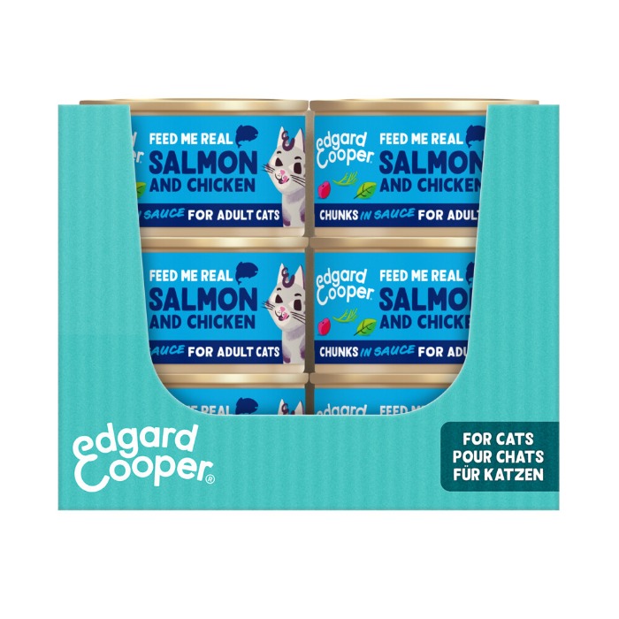 Edgard & Cooper zalm en kip kat natvoer blikjes 18 x 85gr