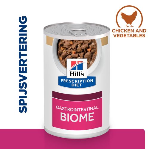 Hill&apos;s Prescription Diet Gastrointestinal Biome kip hondenvoer stoofpotje kip & wortelen 12x354g blik