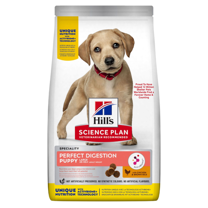 Hill&apos;s Science Plan Perfect Digestion Large Puppyvoer met Kip en bruine Rijst Zak 14
