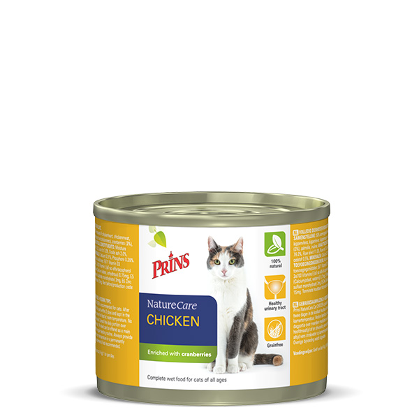 Prins NatureCare Kip kattenvoer 200gr (LET OP! THT: 10-2025)