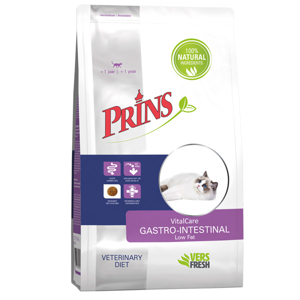 Prins VitalCare Dieet Gastro-Intestinal Low Fat kattenvoer 1