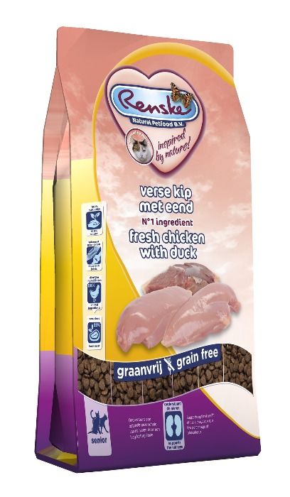 Renske Super Premium Kat Senior - Verse kip met eend 1