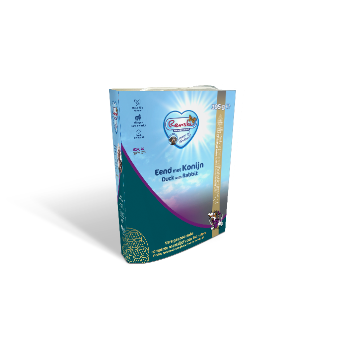 Renske Vers Vlees gestoomd Eend Konijn hond natvoer 10x395gr