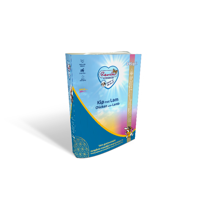 Renske Vers Vlees gestoomd kip en lam Puppy natvoer 10x395gr