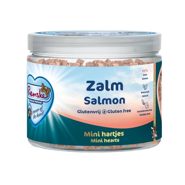 Renske gezonde beloning mini hartjes zalm hondensnack 100gr