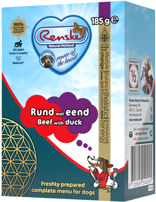 Renske vers hondenvoer Rund met Eend 185 gram