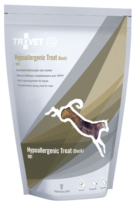 Trovet Hypoallergenic Treat HDT Eend hondensnacks - 250 gram (let op korte tht 10-2025)