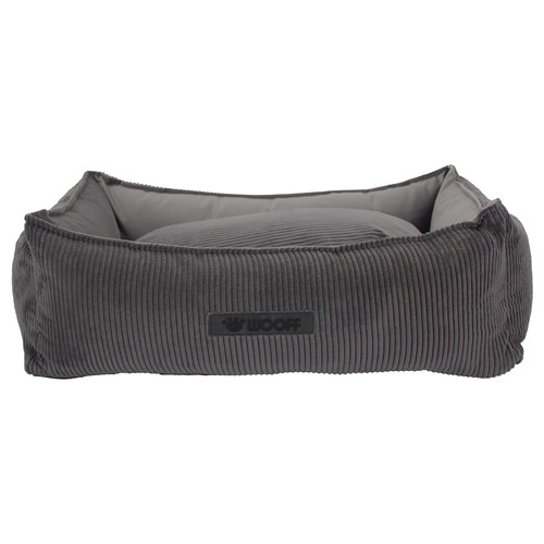 Wooff Mand Cocoon Rib Velours Antraciet Small 60 x 40 x 18 cm