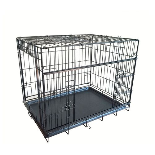 Adori Hondenbench 2 Schuifdeuren Zwart 76x53x61 cm