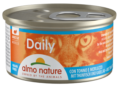 Almo Nature Dailymenu kat mousse tonijn en kabeljauw 85gr