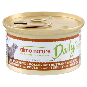 Almo Nature Dailymenu kat natvoer met blokjes kalkoen en kip 85gr