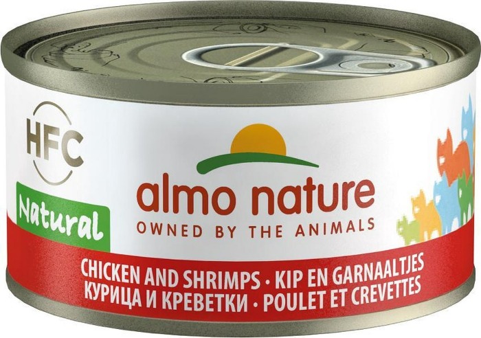 Almo Nature Kip en Garnalen Kattenvoer blik 24 x 70 g