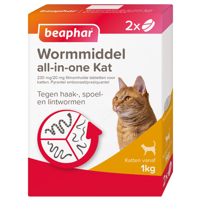 Beaphar Wormmiddel All-in-One kat 2 tabletten