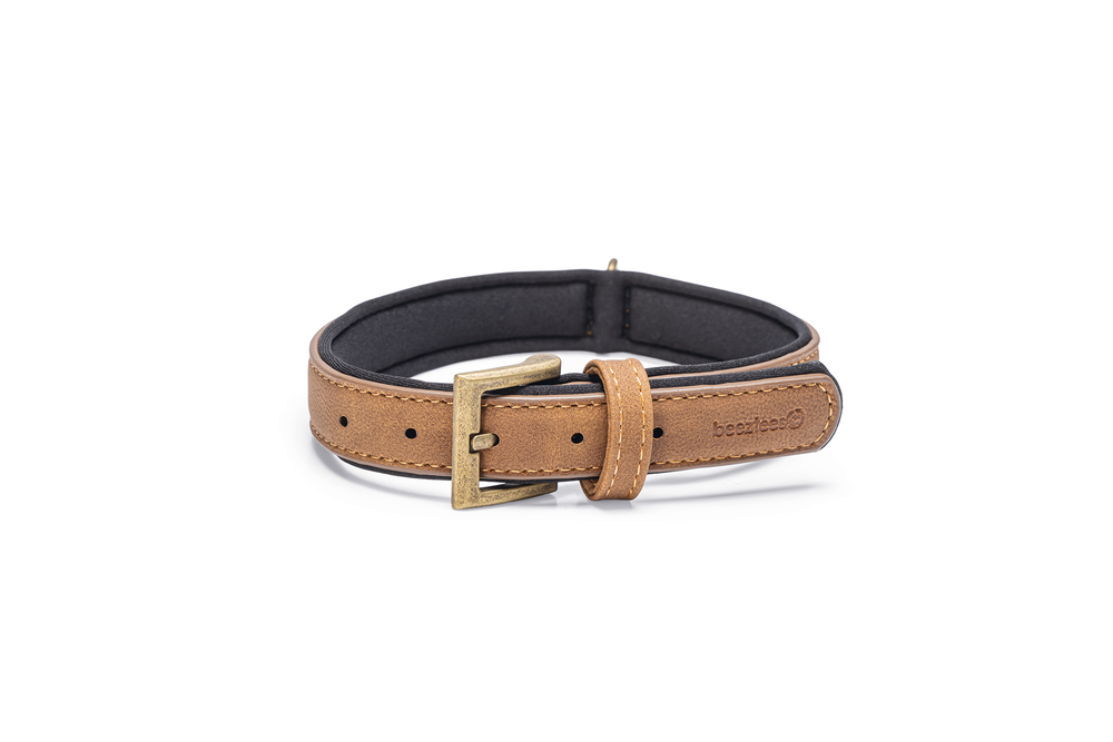 Beeztees Balacron Ax kunstleer bruin halsband hond 36-44cm x 20mm