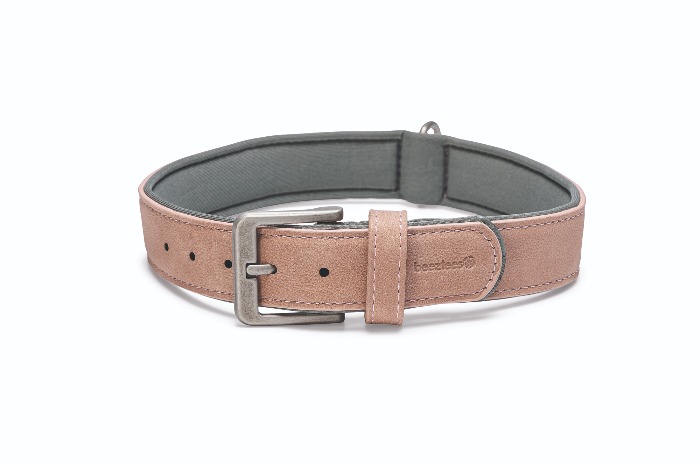 Beeztees Balacron Ax kunstleer roze halsband hond 52-62cm x 30mm