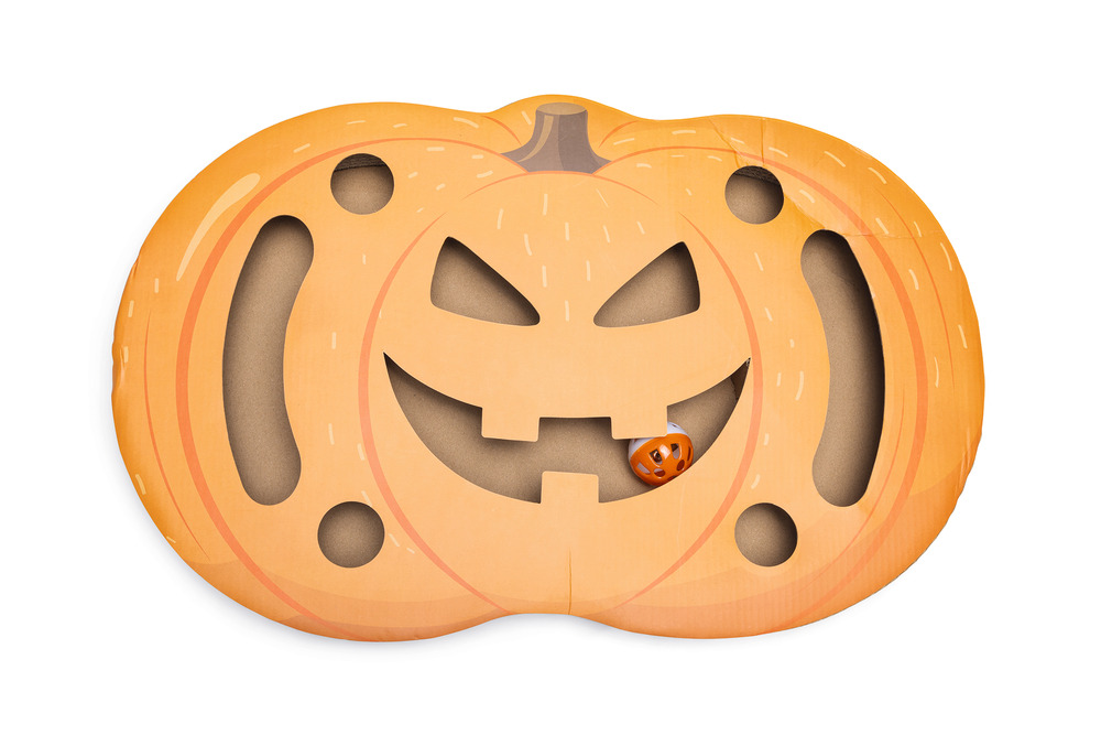 Beeztees Halloween Krabkarton Pompoen kattenspeelgoed