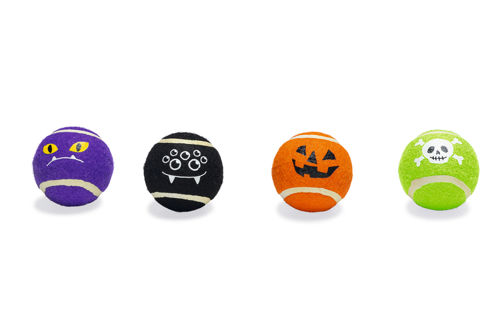 Beeztees Halloween Spooky Bal hondenspeelgoed 4 stuks