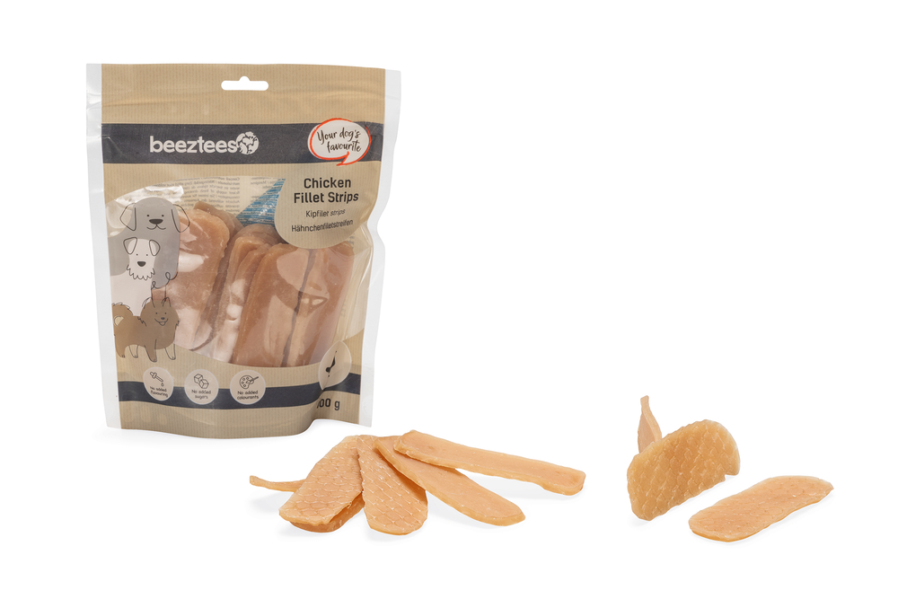 Beeztees Kipfilet Strips hondensnacks 400 gram