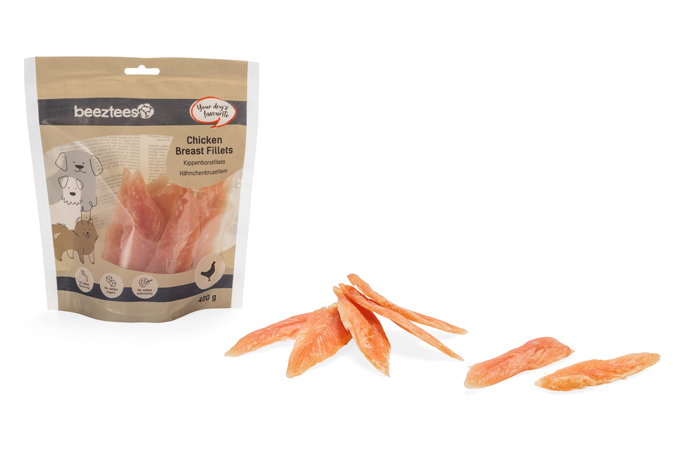 Beeztees Kippenborstfilets hondensnacks 400 gram