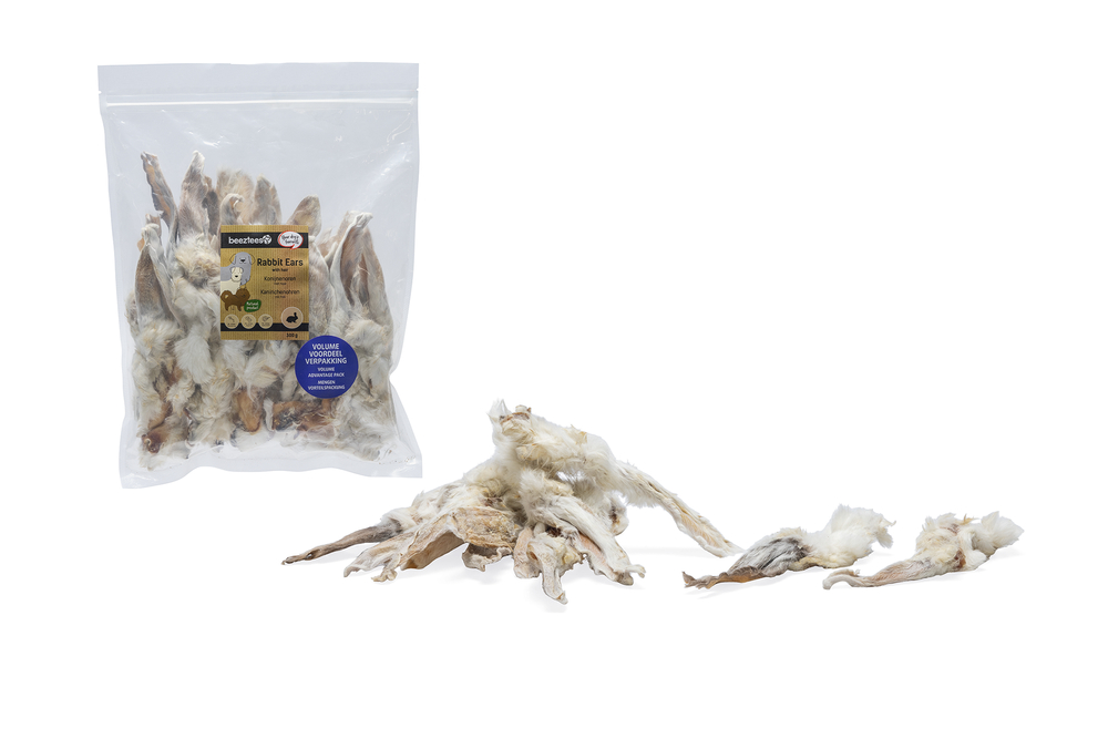 Beeztees Konijnenoren met haar hondensnacks 300 gram