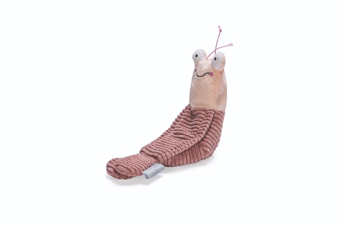 Beeztees bewegende worm pluche kattenspeelgoed roze 26x8x6cm