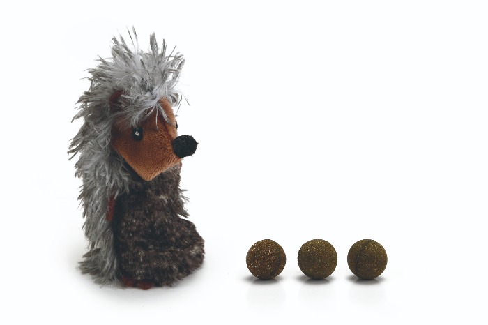 Beeztees pluche egel + catnipballen kattenspeeltje