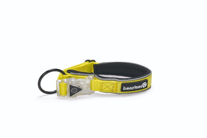 Beeztees safety gear Parinca Premium LED Nylon hondenhalsband 45-50x2