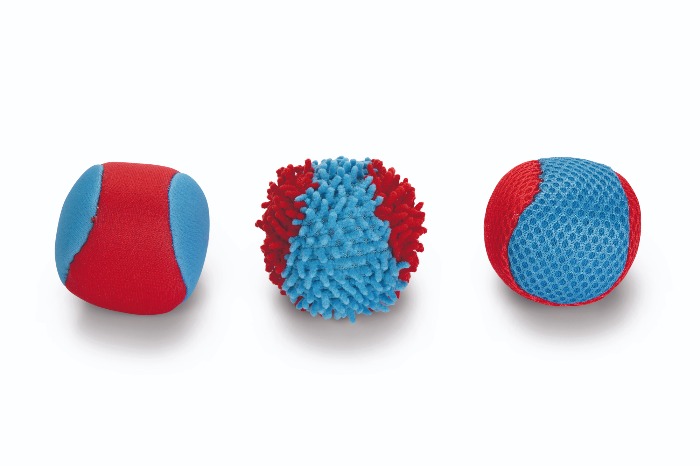 Beeztees splashbal blauw/rood hondenspeelgoed