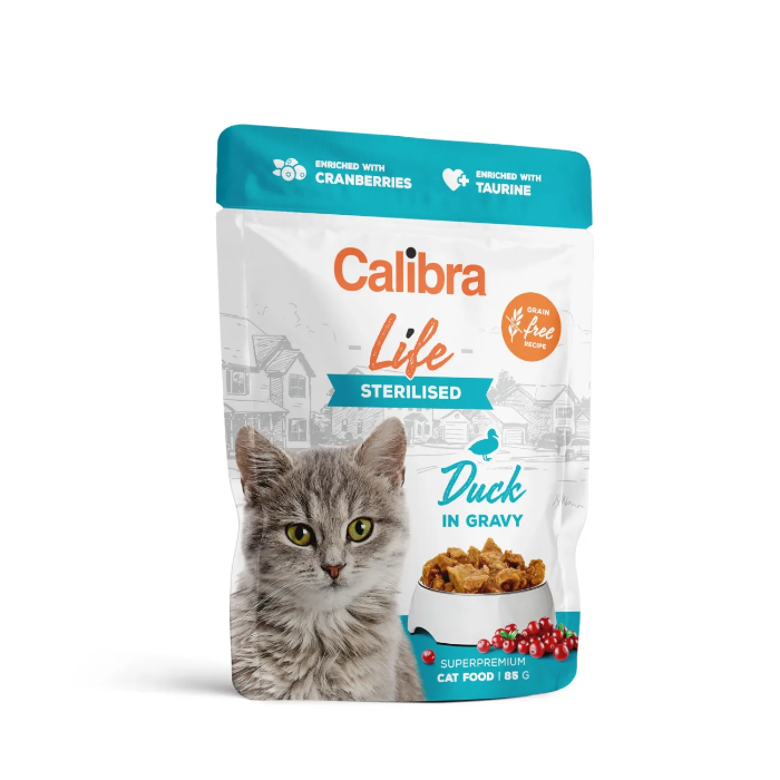 Calibra Life Cat Adult Sterilised Eend maaltijdzakjes kat 28 x 85 gram