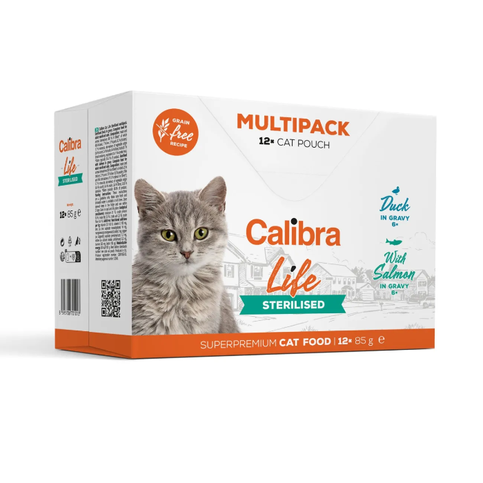 Calibra Life Cat Adult Sterilised Multipack maaltijdzakjes kat 12 x 85 gram