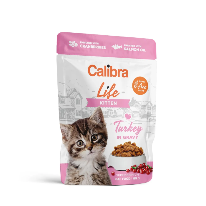 Calibra Life Cat Kitten Kalkoen maaltijdzakjes kat 28 x 85 gram