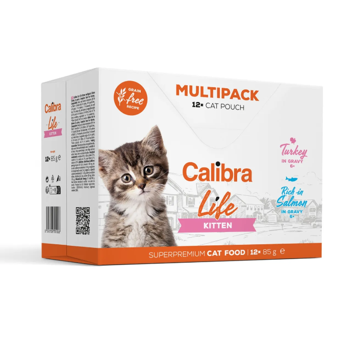 Calibra Life Cat Kitten Multipack maaltijdzakjes kat 12 x 85 gram