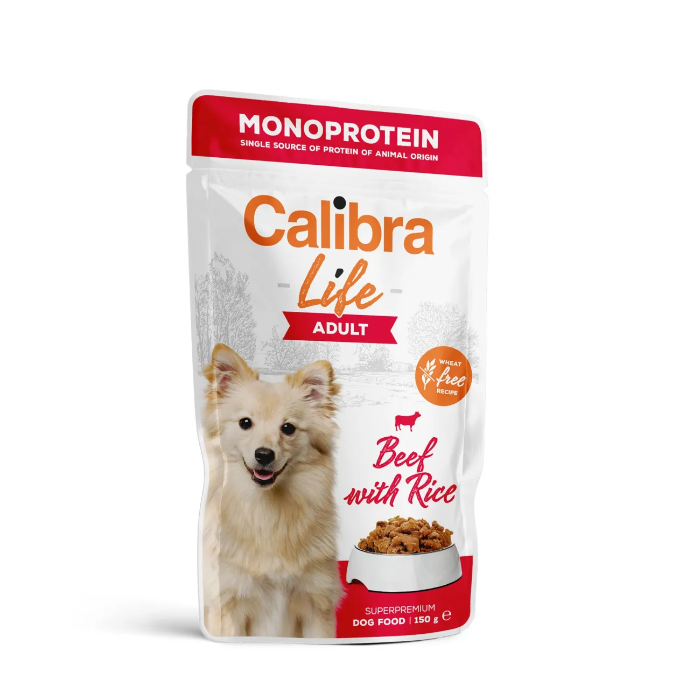 Calibra Life Dog Adult Monoprotein Rund maaltijdzakjes hond 10 x 150 gram