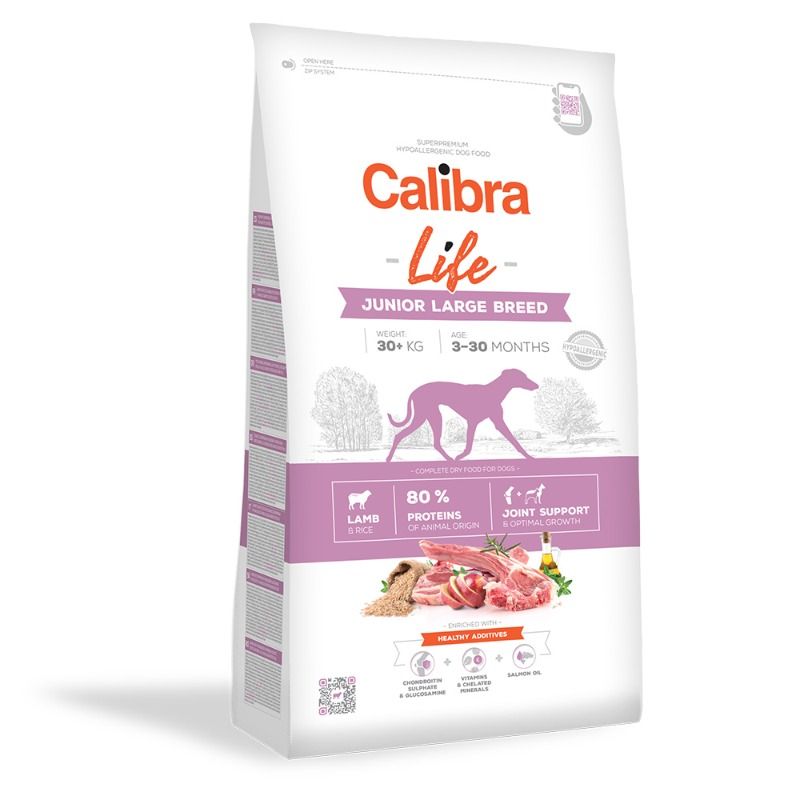 Calibra Life Dog Junior Large Breed Lamb hondenvoer 12kg