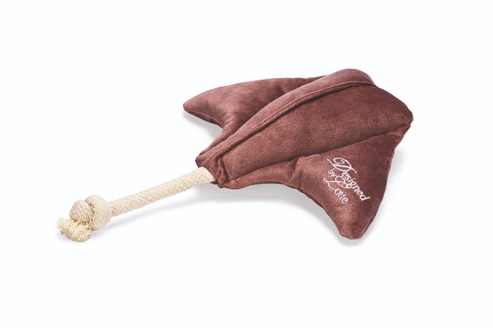 Designed By Lotte rog Anum velvet roze hondenspeelgoed 19x24x7cm