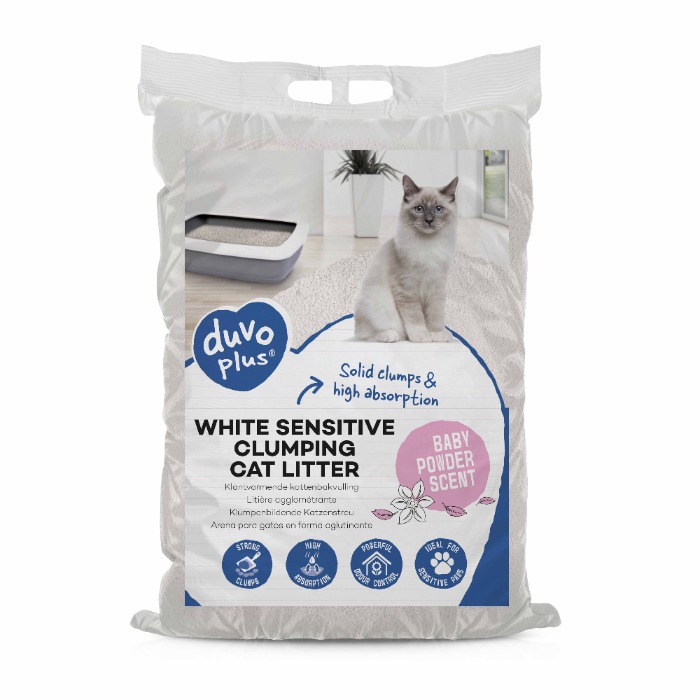 Duvo+ White Sensitive babypoeder kattenbakvulling