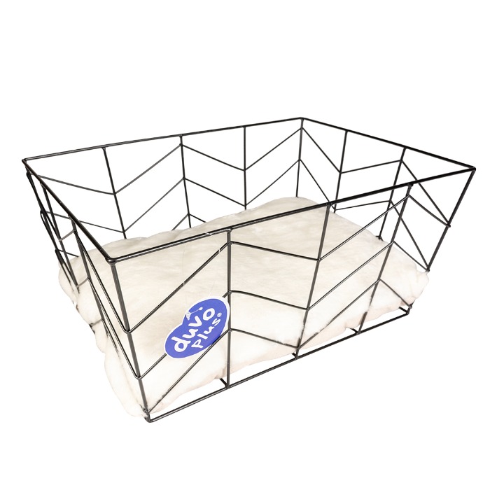 Duvo+ caviar metalen mand rechthoekig zwart 40x29x19cm