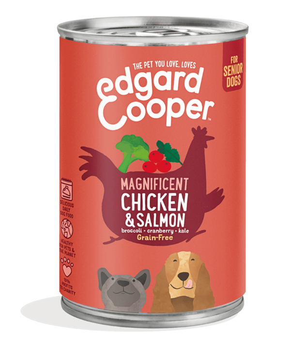 Edgard & Cooper Kip & Zalm Senior hond natvoer blik 400 gram