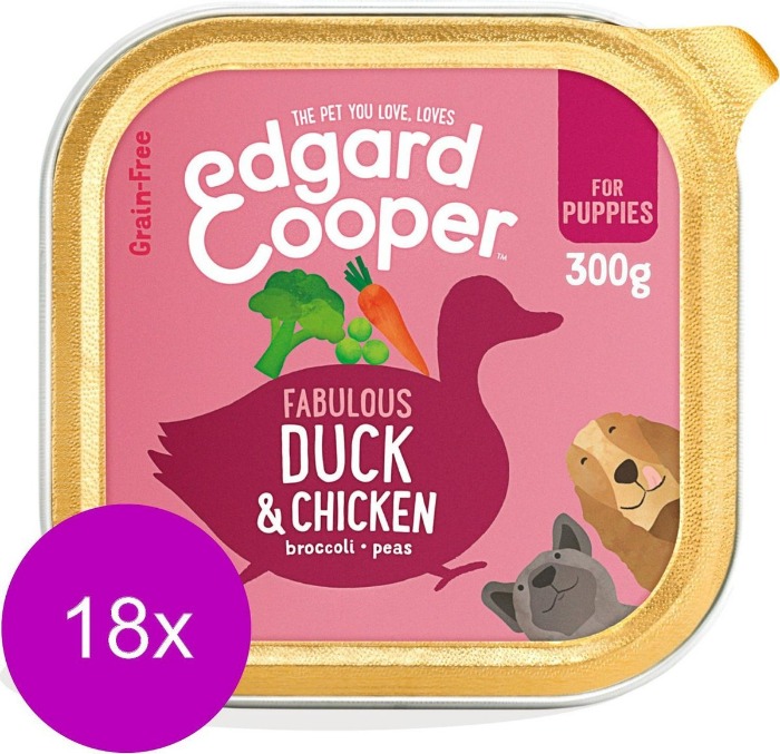 Edgard & Cooper Puppy Eend & Kip kuipje 18 x 300gr