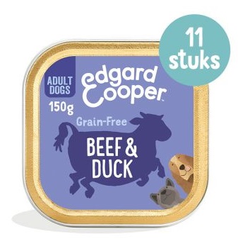 Edgard & Cooper Rund & Eend hond natvoer kuipjes 11 x 150gr