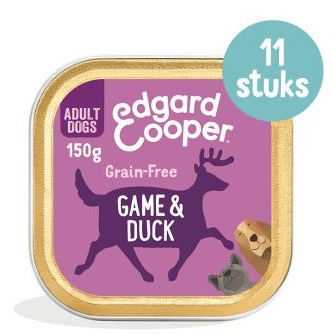 Edgard & Cooper Wild & Eend hond natvoer kuipjes 11 x 150gr