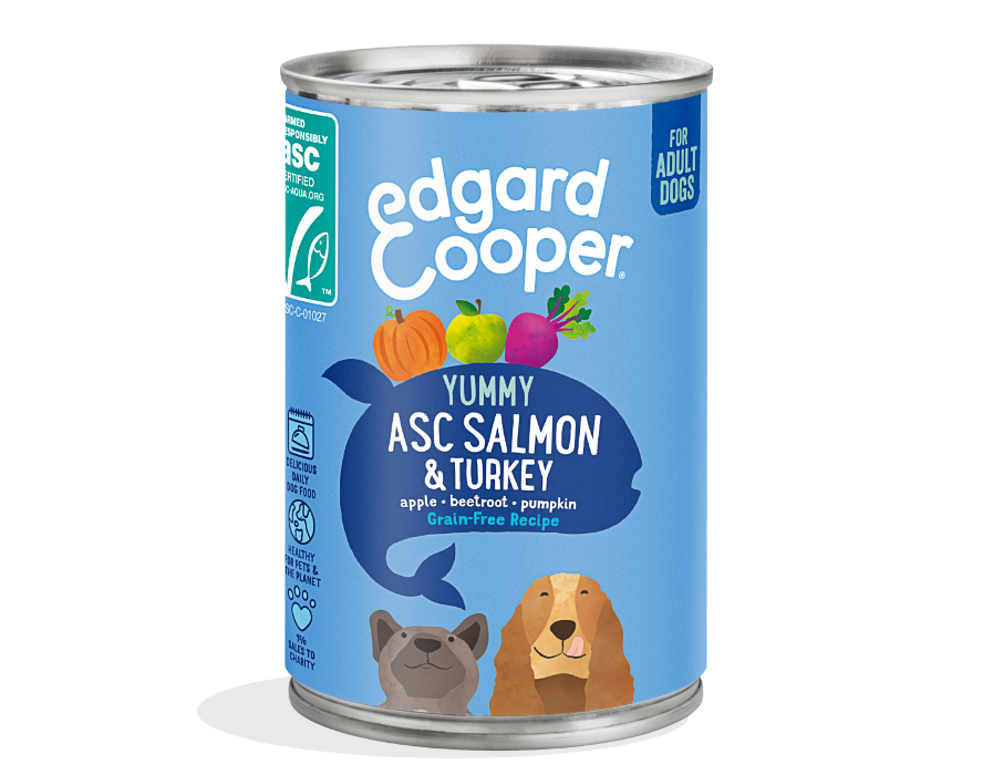 Edgard & Cooper Zalm en Kalkoen hond natvoer blik 400 gram