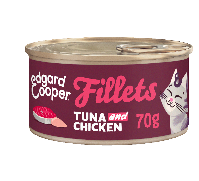 Edgard & Cooper graanvrij tonijn- en kipfilets kat natvoer blikje 70gr