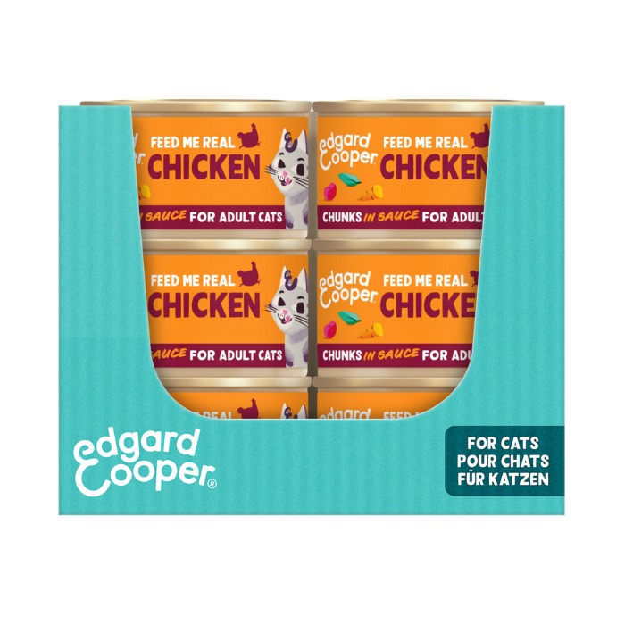 Edgard & Cooper kip kat natvoer blikjes 18 x 85gr