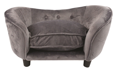 Enchanted hondenmand sofa ultra pluche snuggle donkergrijs 68x40